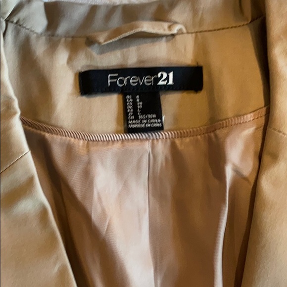 Forever 21 Blazer Jacket Suit Coat Tan 8 Business - Picture 4 of 13